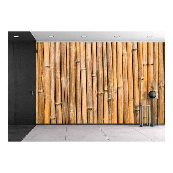 wall26 - Quality Natural Bamboo Background - Removable Wall Mural | Self-Adhesive Large Wallpaper - 100x144 inches