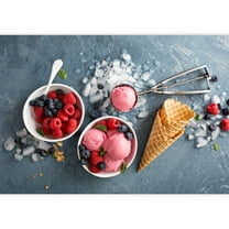 wall26 - Raspberry Ice Cream in White Bowl Overhead Shot - Removable Wall Mural | Self-Adhesive Large Wallpaper - 100x144 inches