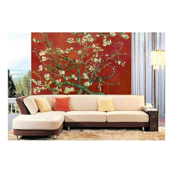 wall26 - Red Almond Blossom by Vincent Van Gogh - Wall Mural, Removable Sticker, Home Decor - 100x144 inches