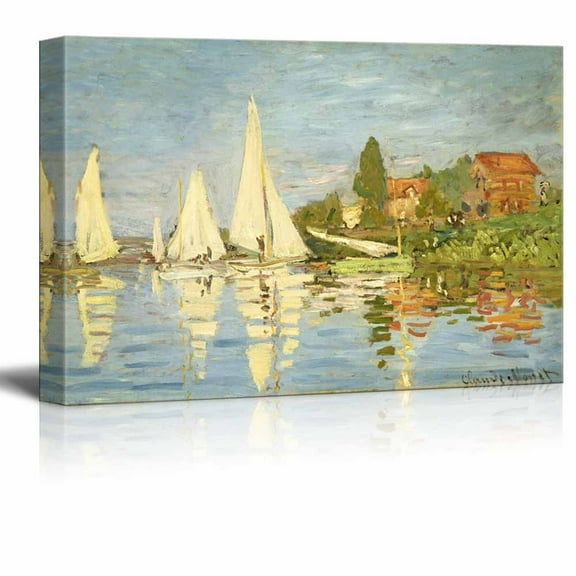 wall26 - Regattas at Argenteuil by Claude Monet - Canvas Print Wall Art Famous Painting Reproduction - 16" x 24"