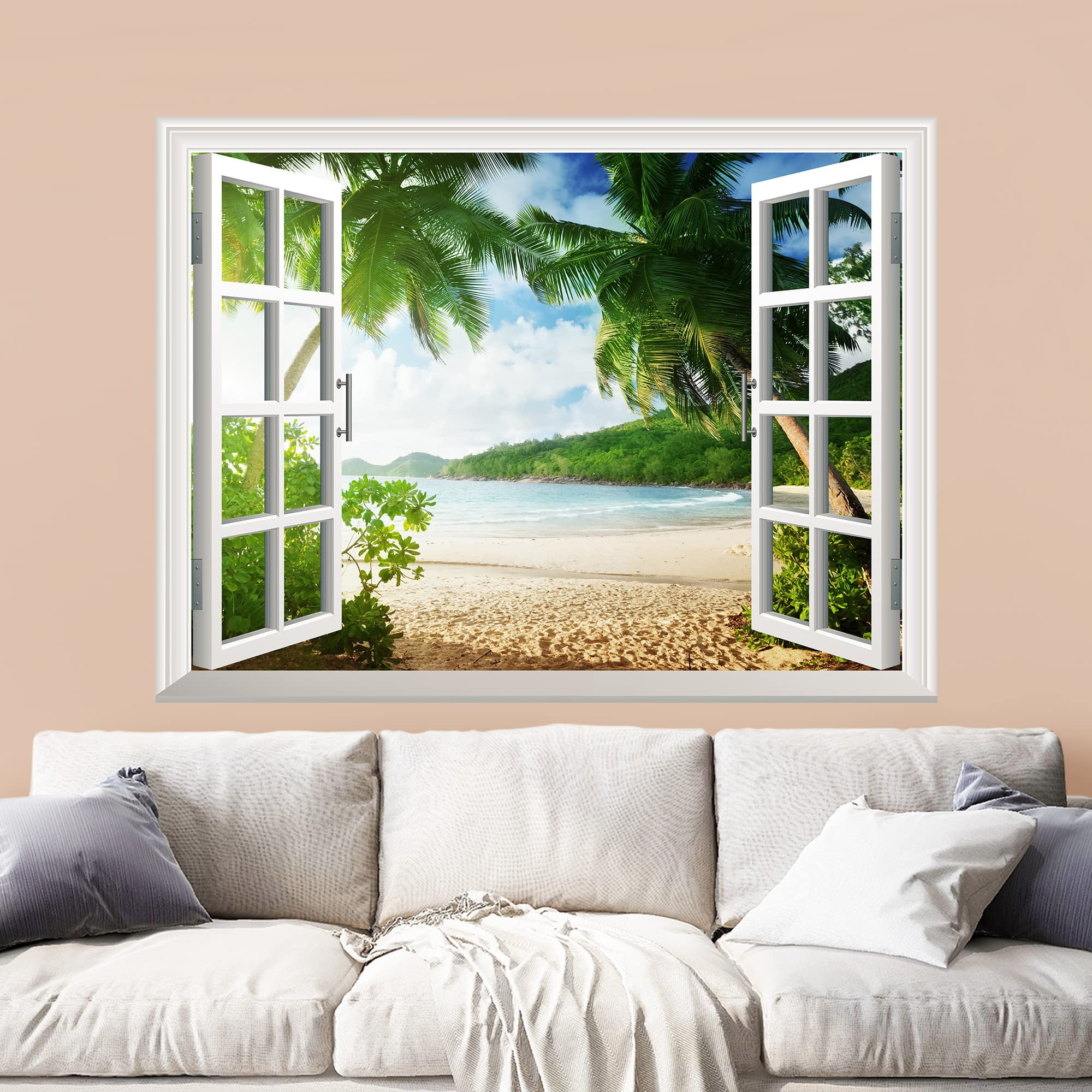 Tropical Beach Self-Adhesive Wall Mural 36"x48"