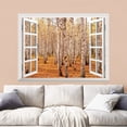 thumbnail image 1 of wall26 Removable Wall Sticker/Wall Mural - Autumn Birch Forest | Creative Window View Wall Decor - 24"x32", 1 of 6