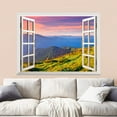 thumbnail image 1 of wall26 Removable Wall Sticker/Wall Mural - Beautiful View of Mountain Range at Sunrise | Creative Window View Wall Decor - 24 Inchx32 Inch, 1 of 6