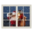 thumbnail image 1 of wall26 Removable Wall Sticker/Wall Mural - Santa Claus Carrying Gifts Outside of Window on Christmas Eve - Creative Window View Home Decor/Wall Decor - 24"x32", 1 of 5