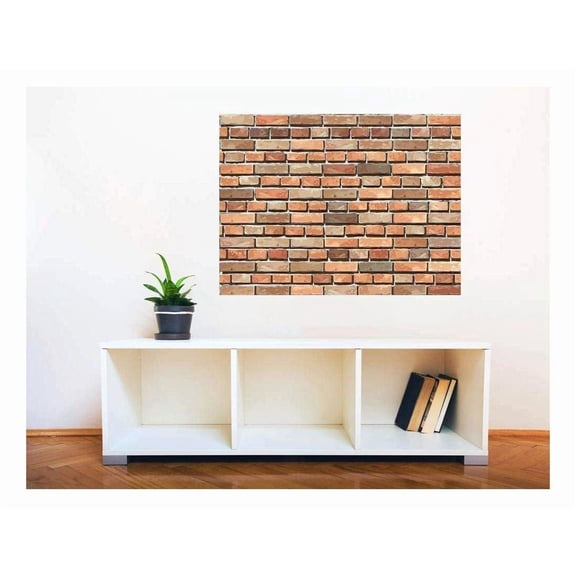 wall26 Removable Wall Sticker/Wall Mural - Seamless Brick Wall | Creative Window View Home Decor/Wall Decor - 24"x32"