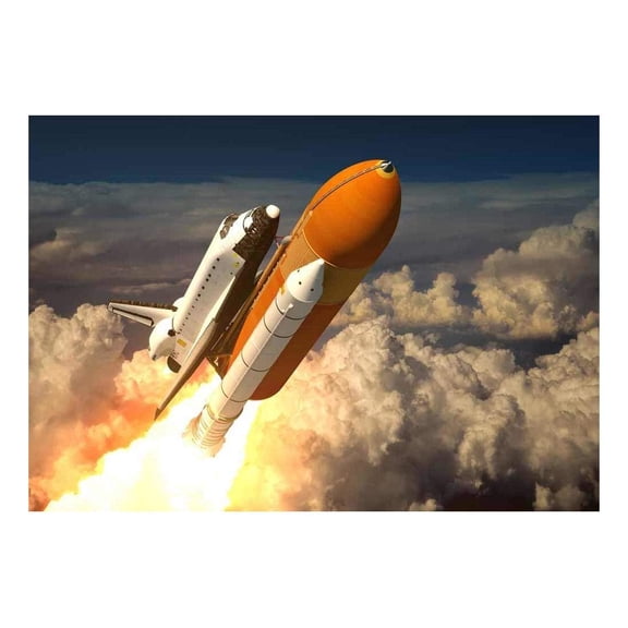 wall26 - Rocket Ship Blasting Off into Space- Wall Mural, Removable Sticker, Home Decor - 100x144 inches