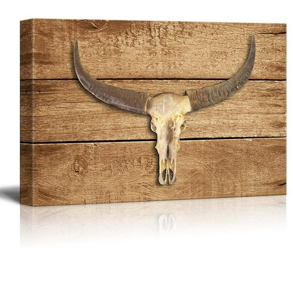 wall26 - Rustic Canvas Wall Art - Buffalo Horn - Giclee Print Modern Wall Art | Stretched Gallery Wrap Ready to Hang Home Decoration - 24x36 inches