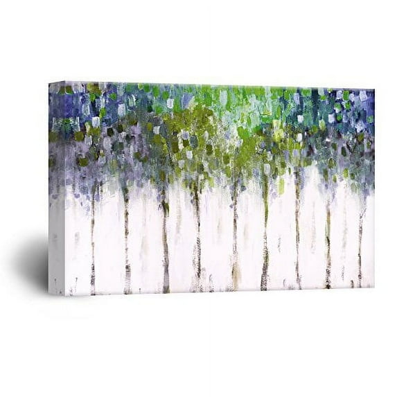 wall26 Rustic Home Art Canvas Wall Art - Abstract Trees Modern Living Room/Bedroom Decoration Stretched and Ready to Hang - 24" x 36'