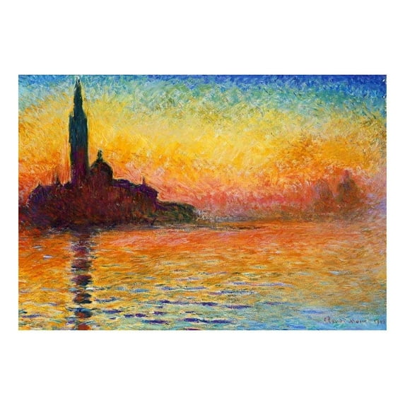 wall26 - San Giorgio Maggiore at Dusk by Claude Monet - French Impressionism - Plein Air Landscape - Peel and Stick Large Wall Mural, Removable Wallpaper, Home Decor - 66x96 inches