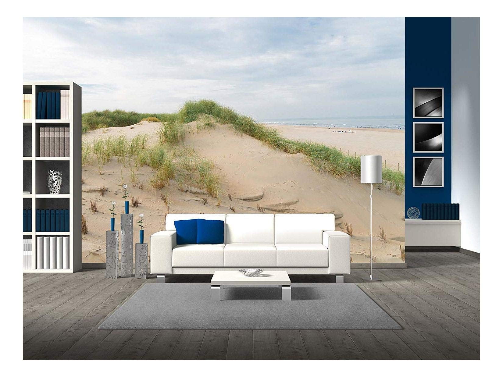 wall26 - Sand Dunes at The North Sea Beach in The Netherlands - Removable Wall Mural | Self-Adhesive Large Wallpaper - 100x144 inches