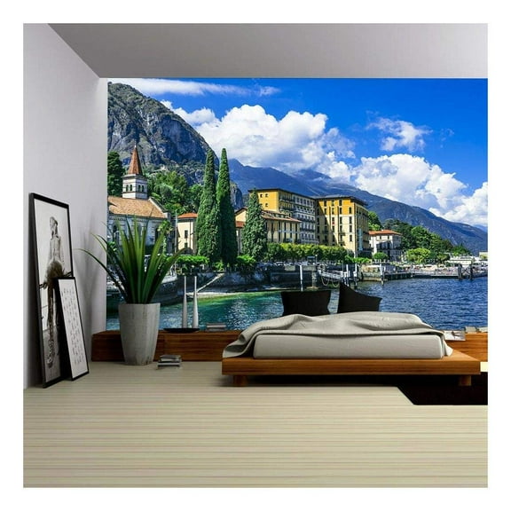 wall26 - Scenery of Lago di Como, Cadenabbia. Italy - Removable Wall Mural | Self-Adhesive Large Wallpaper - 100x144 inches