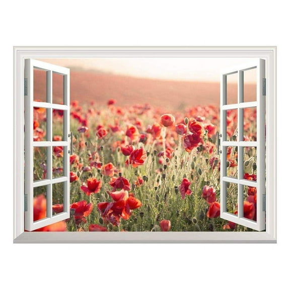wall26 Self-Adhesive Wallpaper Large Wall Mural Series (36"x48", Beautiful Poppy)
