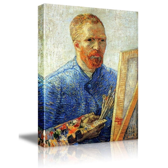 wall26 Self Portrait as a Painter by Vincent Van Gogh - Oil Painting Reproduction on Canvas Prints Wall Art, Ready to Hang - 12x18 inches