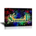 thumbnail image 1 of wall26 - Skateboard on Colorful Abstract Background - Wall Art - 32" x 48", 1 of 3