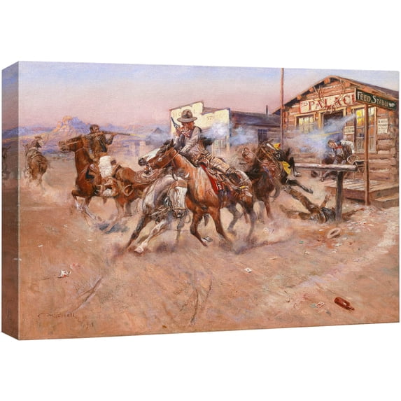 wall26 - Smoke by Charles Marion Russell - Canvas Print Wall Art Famous Painting Reproduction - 16" x 24"