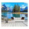 thumbnail image 1 of wall26 - Spirit Island in Maligne Lake - Removable Wall Mural | Self-Adhesive Large Wallpaper - 100x144 inches, 1 of 5