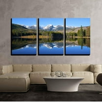 wall26 - Sprague Lake Rocky Mountain - Canvas Art Wall Art - 16"x24"x3 Panels