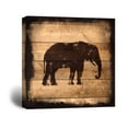 thumbnail image 1 of wall26 - Square Canvas Wall Art - Elephant Silhouette on Rustic Wood Board Texture Background - Giclee Print Gallery Wrap Modern Home Art Ready to Hang - 24x24 inches, 1 of 4