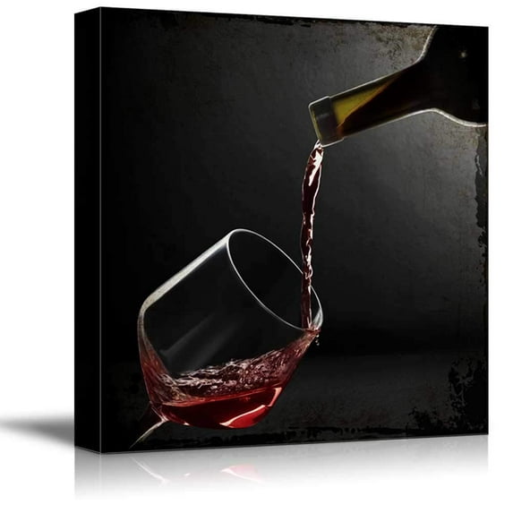 wall26 - Square Canvas Wall Art - Pouring Wine into Glass - Giclee Print Gallery Wrap Modern Home Art Ready to Hang - 24x24 inches