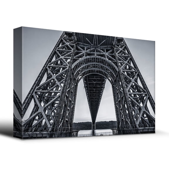 wall26 - Stark Black and White Geometric Bridge Architecture - Canvas Art Home Art - 16x24 inches