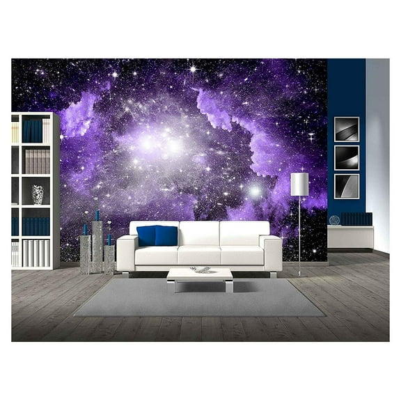 wall26 - Stars of a Planet and Galaxy in a Free Space - Removable Wall Mural | Self-Adhesive Large Wallpaper - 100x144 inches