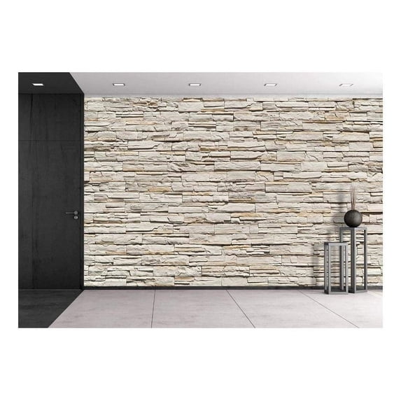 wall26 - Stone Brick Modern Wall - Removable Wall Mural | Self-Adhesive Large Wallpaper - 66x96 inches