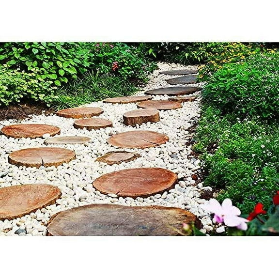 wall26 - Stone Walkway Winding in Garden - Removable Wall Mural | Self-Adhesive Large Wallpaper - 66x96 inches