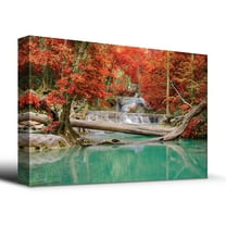 wall26 - Stream and Waterfall in Exotic Location - Canvas Art Home Art - 16x24 inches