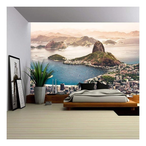 wall26 - Sugarloaf Mountain in Rio De Janeiro, Brazil - Removable Wall Mural | Self-Adhesive Large Wallpaper - 66x96 inches