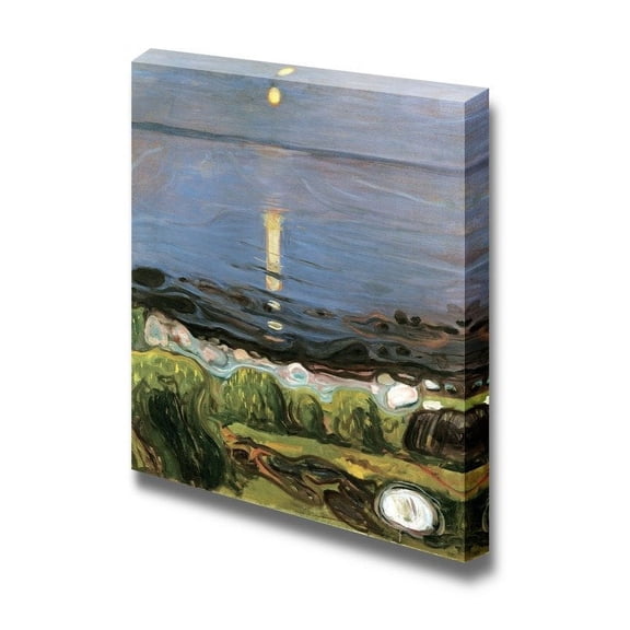 wall26 - Summer Night Beach by Edvard Munch - Canvas Art Wall Art - 12" x 12"