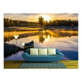 thumbnail image 1 of wall26 - Sunrise Over The Lake with a Boat - Removable Wall Mural | Self-Adhesive Large Wallpaper - 100x144 inches, 1 of 6