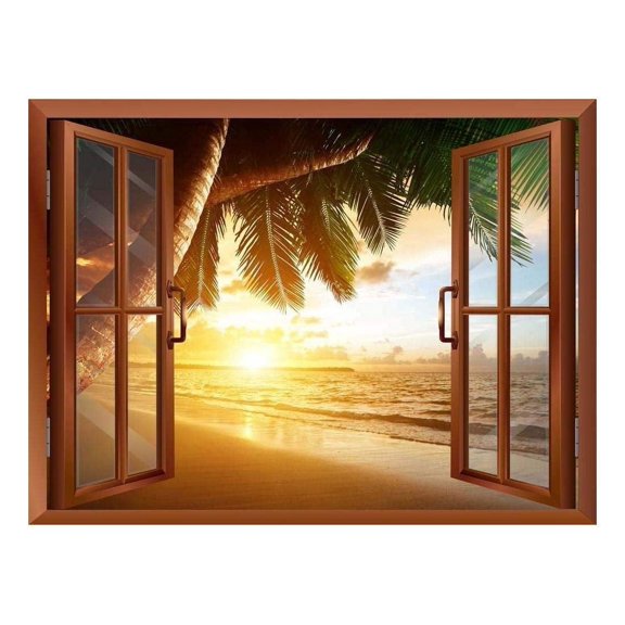 wall26 Sunrise on Caribbean Beach Removable Wall Sticker/Wall Mural - 24"x32"