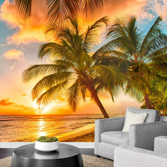 wall26 Sunset Beach View of Barbados - Canvas Art Wall Decor - 66x96 inches