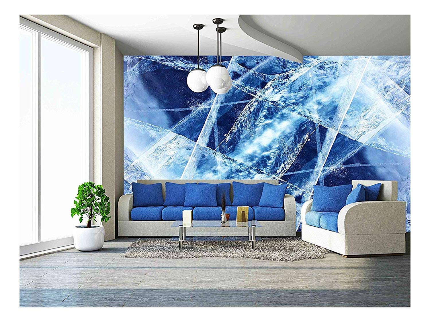 wall26 - Texture of Ice of Baikal Lake in Siberia - Removable Wall ...