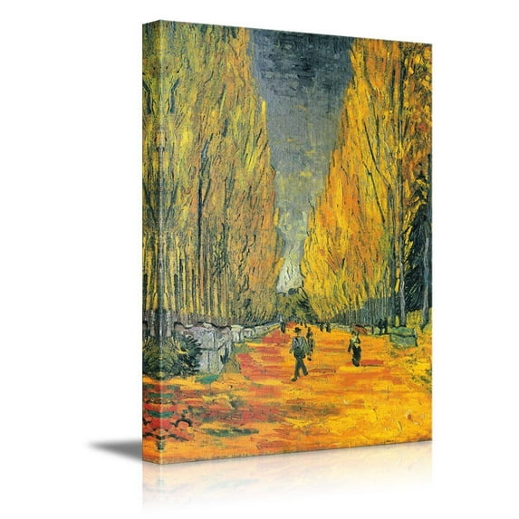 wall26 - The Allee of Alyscamps (Les Alyscamps, 1888) by Vincent Van Gogh - Canvas Print Wall Art Famous Painting Reproduction - 12" x 18"