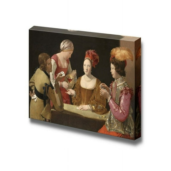 wall26 - The Cheat with The Ace of Clubs by Georges de La Tour - Canvas Print Wall Art Famous Painting Reproduction - 12" x 18"