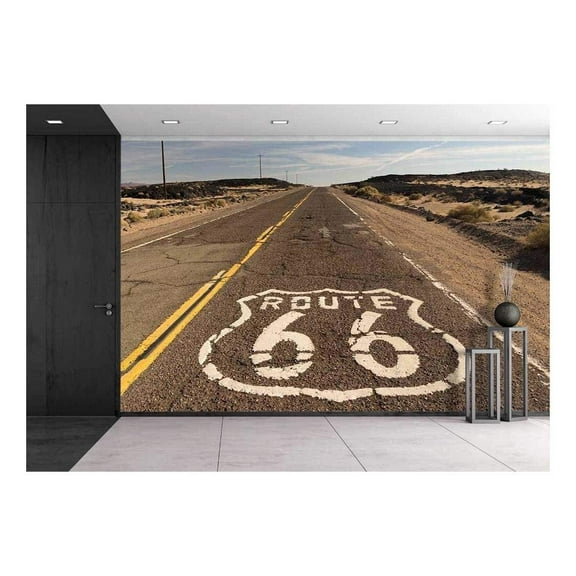 wall26 - The Historic Route 66 Road Still Survives in The Southwest - Removable Wall Mural | Self-Adhesive Large Wallpaper - 100x144 inches