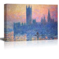 wall26 - The Houses of Parliament, Sunset by Claude Monet - Impressionist Modern Art - Canvas Art Home Art - 24x36 inches
