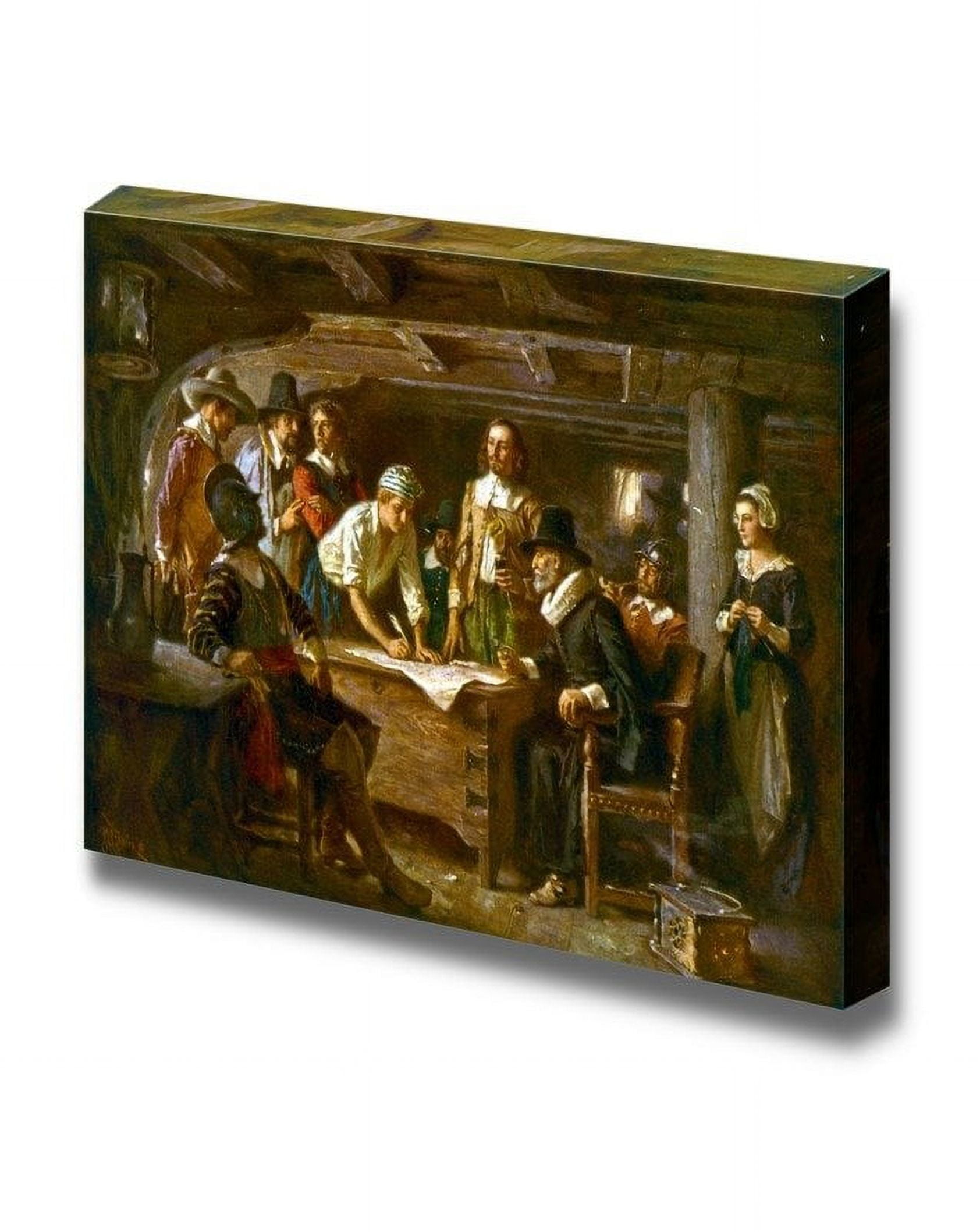 wall26 - The Mayflower Compact by Jean Leon Gerome Ferris - Canvas ...