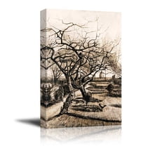 wall26 - The Parsonage Garden at Nuenen in Winter by Vincent Van Gogh - Canvas Print Wall Art Famous Oil Painting Reproduction - 32" x 48"