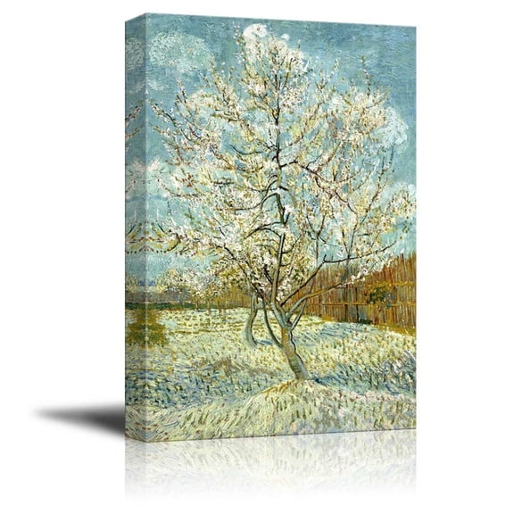 wall26 The Pink Peach Tree by Vincent Van Gogh - Canvas Print Wall Art Famous Oil Painting Reproduction - 32" x 48"