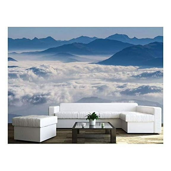 wall26 - The Sea of Cloud and Mountains - Removable Wall Mural | Self-Adhesive Large Wallpaper - 66x96 inches