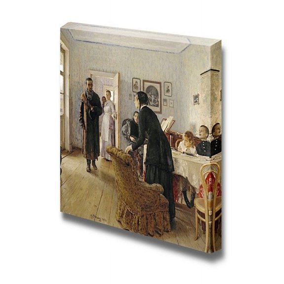 wall26 - They Did Not Expect Him by Ilya Repin - Canvas Print Wall Art Famous Painting Reproduction - 24" x 24"