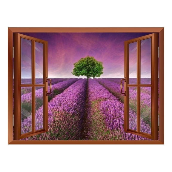 wall26 Tree on a Purple Filed Removable Wall Sticker/Wall Mural - 24"x32"