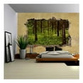 thumbnail image 1 of wall26 - Trees in The Forest Viewed Through a Broken Wall - Large Wall Mural, Removable Peel and Stick Wallpaper, Home Decor - 100x144 inches, 1 of 5
