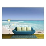 wall26 - Tropical Seascape of Sea Waves Under Blue Sky - Removable Wall Mural | Self-Adhesive Large Wallpaper - 66x96 inches