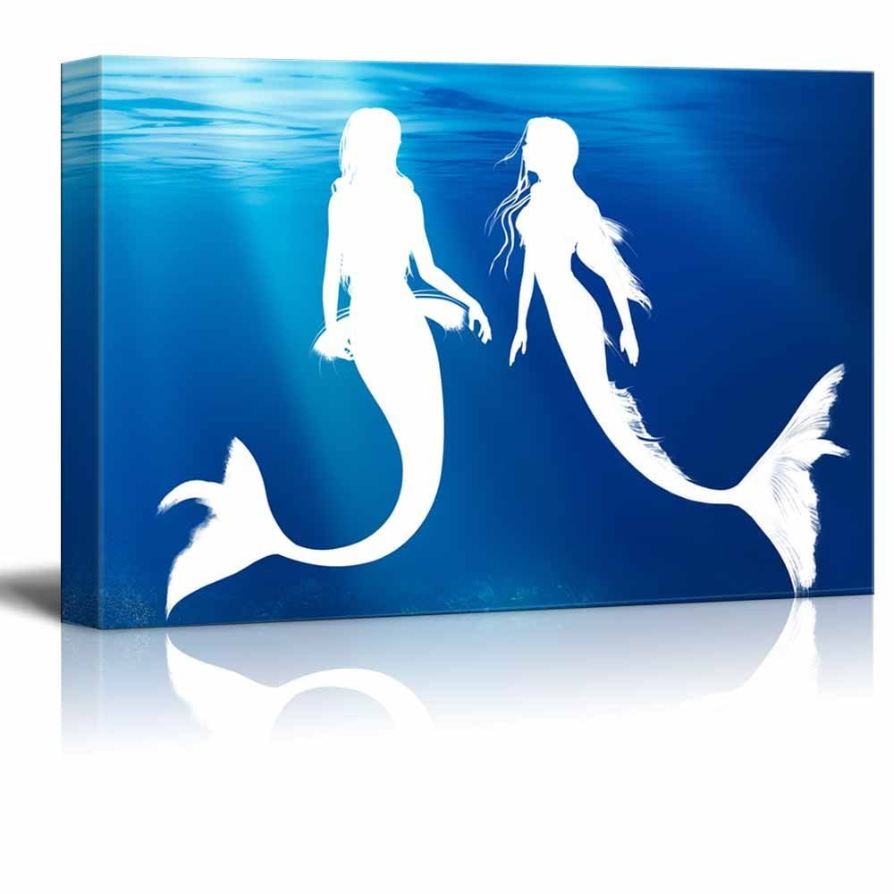wall26 Under the Sea Canvas Wall Art Two Mermaids Gallery Wrap