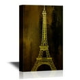 thumbnail image 1 of wall26 - Vacation in Europe Canvas Wall Art - Eiffel Tower in Paris - Landmarks in Golden Color Gallery Wrap Modern Home Art | Ready to Hang - 16x24 inches, 1 of 3