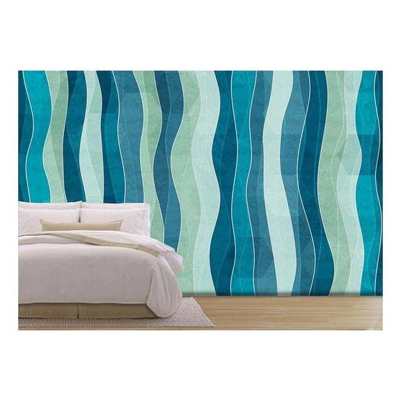 wall26 - Vector - Abstract Wave Seamless Pattern with Grunge Effect - Removable Wall Mural | Self-Adhesive Large Wallpaper - 66x96 inches
