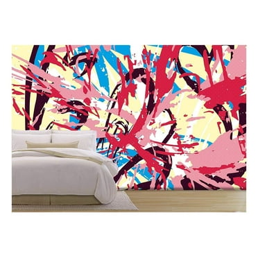 wall26 - Vector - Colored Abstract Pattern Graffiti - Removable Wall Mural | Self-Adhesive Large Wallpaper - 66x96 inches